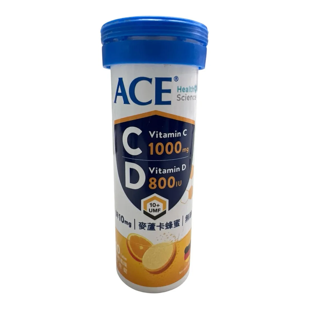 ACE 麥蘆卡CD鋅發泡錠(10錠)/管 氣泡錠 維他命C 維生素D 鋅 麥蘆卡 綜合維生素