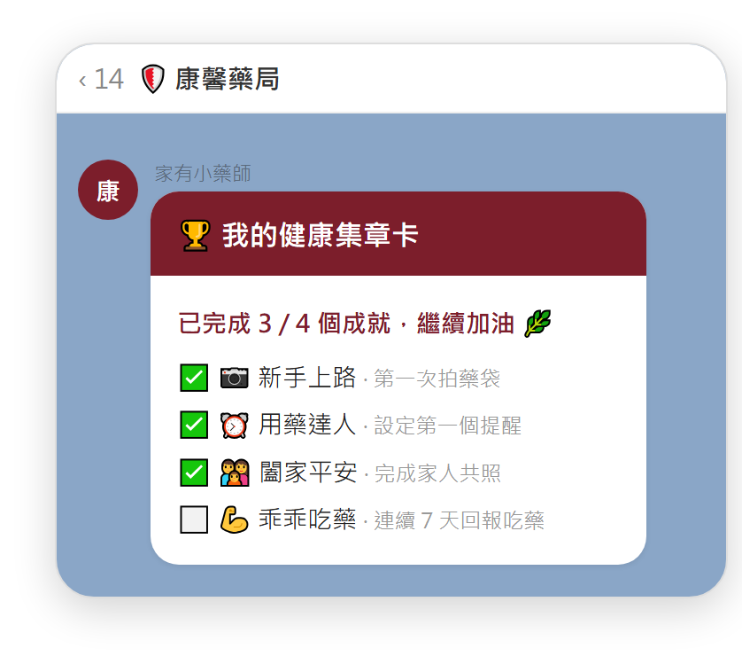 健康成就集章卡