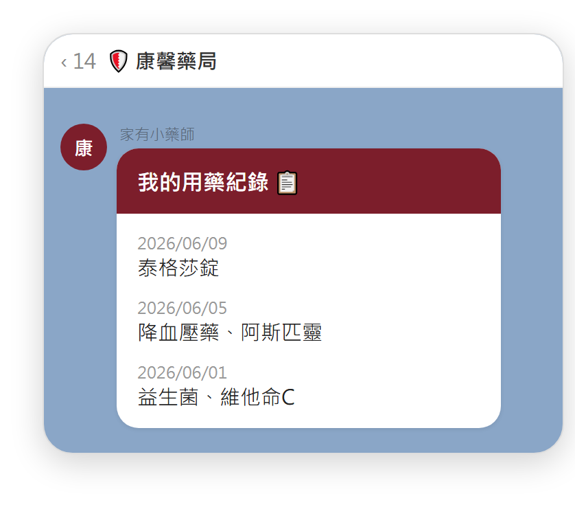 我的用藥紀錄卡片